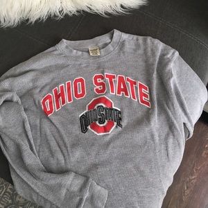 Go Bucks! Ohio State waffle long sleeve
